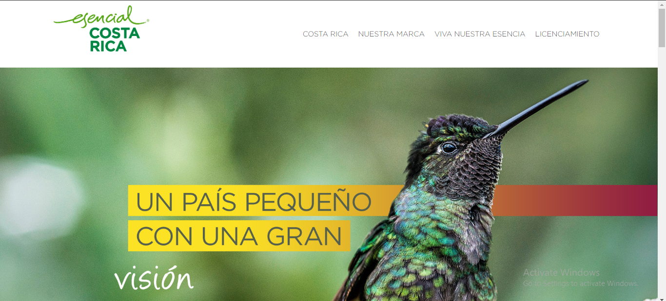 Captura del proyecto Esencial Costa Rica